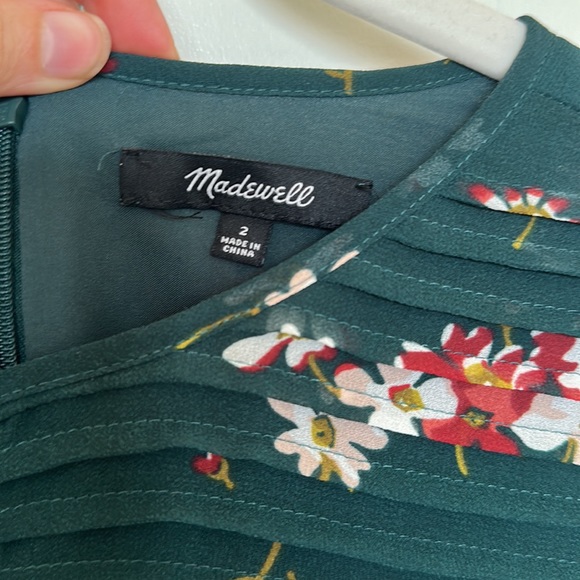 Madewell green floral midi dress - Picture 2 of 4